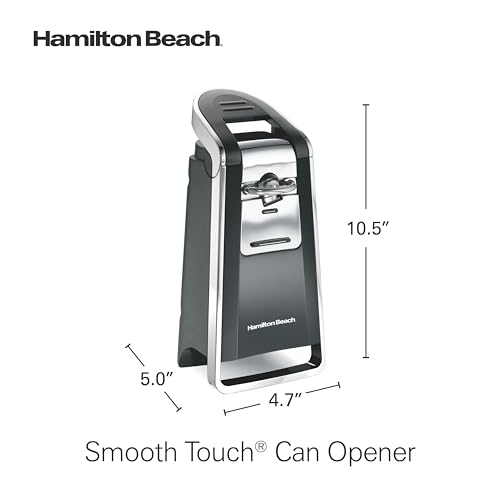 Hamilton Beach Smooth Touch Electric Automatic Can Opener with Easy Push Down Lever, Eliminates Sharp Edges, Opens All Standard-Size and Pop-Top Cans, Extra Tall, Black and Chrome (76606AG) - Image 3
