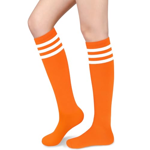 Sarfel Orange Knee High Socks for Women Crayon Socks for Adults Orange Blossom Halloween Costume Womens 70s Accessories Women