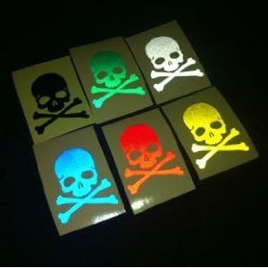 Amazon Co Jp 夜道に便利 カラフル クールな スカル ガイコツ シール 反射ステッカー 6色セット 自転車 バイク 携帯電話などに 夜道も安全 車 バイク