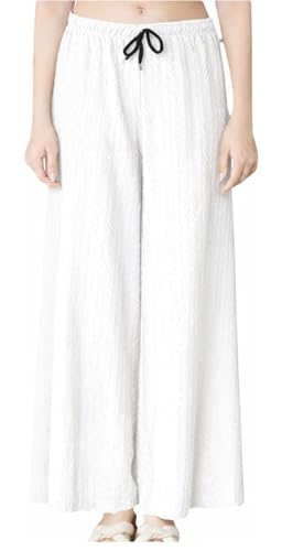 Image of Pack of 2 Women Palazzo Pants | Wide Leg Loose Fit | Combo Pack | Free Size | Stretchable Waist | Casual Wear, Office Wear, Home Wear Palazzo