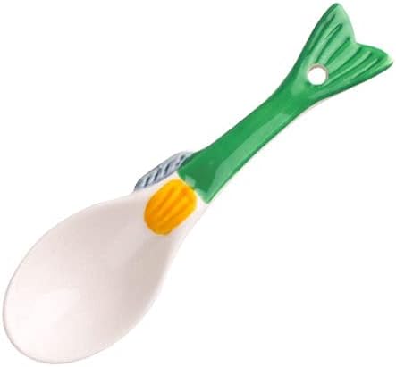 Tea spoons Fish Shaped Ceramic Spoon Short Handle Kitchen Dessert Spoon 6 Pieces Ice tea spoons (Color : C) (D)