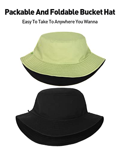 Image of XXL Oversize Bucket Hat Reversible, XL L M S Fisherman Sun Cap With Chin Strap, Travel Beach Outdoor Hat For Men Women