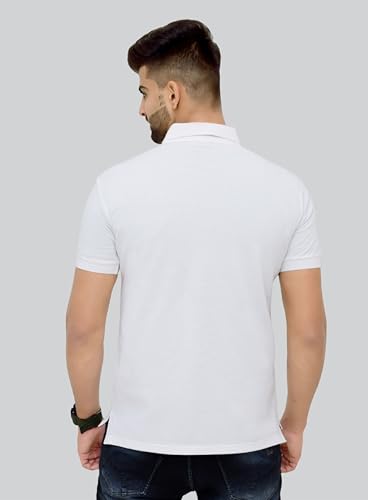 Image of 3BROS Men's Cotton Blend Half Sleeve Regular fit Comfortable Polo Neck T-Shirt (Pack of 1)