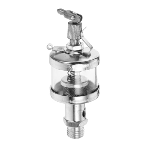 Cabilock Gravity Oiler Needle Valve Type Oil Cup Silver Tool for Industrial Use Compatible with Manual Grease Injectors and Oil Tools