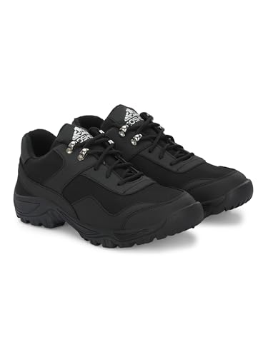 Image of Leo Men's Black Light Weight Casual Waterproof Shoes for Trekking, Hiking & Other Outdoor Activities