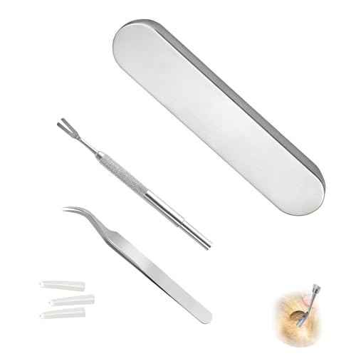 Zuahaly Professionelle Zeckenzange Aus Edelstahl – Zeckenentferner Set Für Hunde, Katzen Und Menschen – Inklusive Feinnadelpinzette, Zeckenkarte Und Praktischer Aufbewahrungstasche Zeckendreher