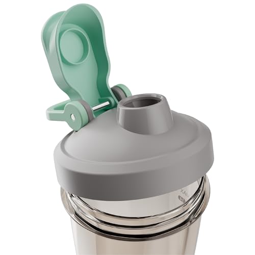 Image of VOLTRX VortexBoost Electric Shaker Bottle, USB C Rechargeable Protein Shake Mixer, Shaker Cups for Protein Shakes and Meal Replacement Shakes, BPA-Free, Made with Tritan, Shadow Mint, 24oz