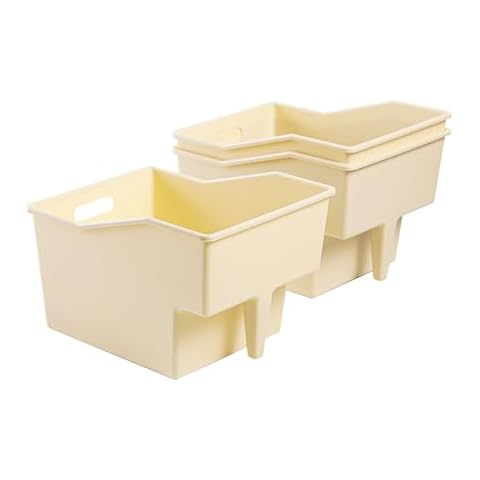 LUFOFOX 3-Pack Plastic Storage Bins with Handle, Pantry Organization and Storage Bins, Large Cabinet Organizers for Food, Snacks, Cleaning Supplies Cover