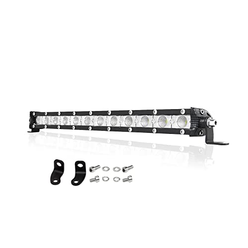 PICAA Led Arbeitsscheinwerfer 13 Zoll 38CM 60W einzelne Reihe Led Lichtbalken 12V Slim Led Zusatzscheinwerfer Bar Flutlicht LED Arbeit Licht Bar für SUV Offroad ATV UTV Traktor 4x4 Auto