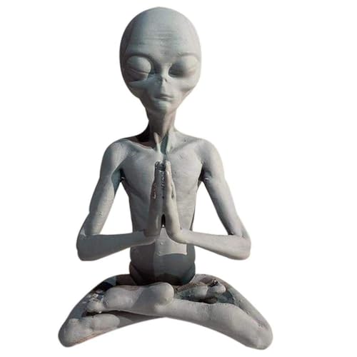 Estatua de Resina Meditando, Retro y Artesanal