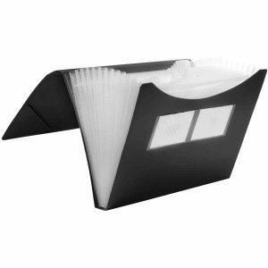 FolderSys 10 x Fächer Gummizugmappe A4 PP 12 Fächer Gummizug vollfarbig schwarz