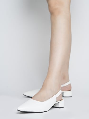 Image of Solid Pointed Toe Pumps for Women Dress Pumps with Mid Heel for Party, Office & Formal Footwear