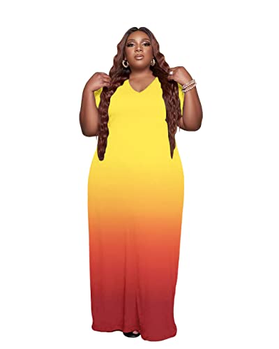 Image of YeGine Oversize Tshirt Dress Plus Size Short Sleeve Maxi Dress with Pockets