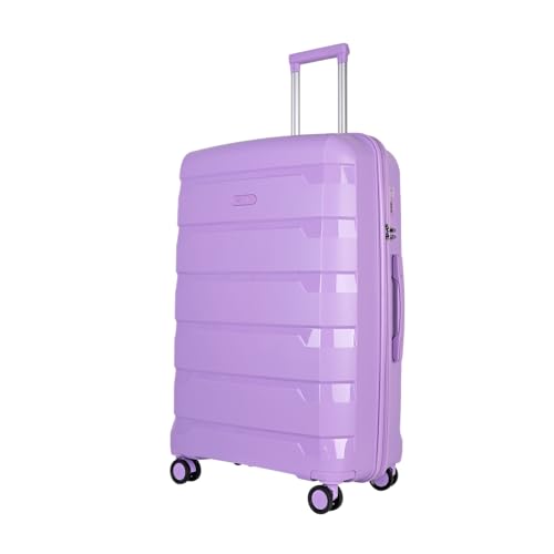 JLY Leichtes Polypropylen-Gepäck-Set - 3 Größen für jede Reise | Spinnräder, TSA-Schloss, stoßfeste Schale, Mauve Lilac, Large (77cm), 1 Stück