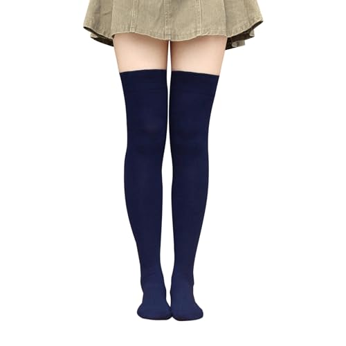 Image of Bestjybt Women Thigh High Socks Cotton Warm Long Over Knee High Stockings | Knee High Socks, Stay Up, Non-slip, Comfortable, Soft, Thick, Leg Warmers, Smooth Look, Well Made, Costume