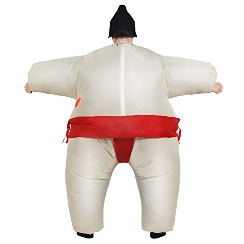 Inflatable Adult Sumo Wrestler Suits Wrestling Fancy Dress Halloween Costume One Size Fits Most (Red Adult)