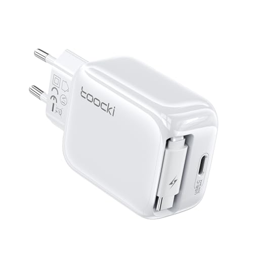 toocki Prise Charge Murale Rétractable 30 W avec Port USB-C et Câble Type C 68 cm, Chargeur...