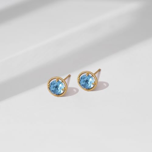 Amazon Essentials 10k Gold Made with Infinite Elements Imported Crystal Birthstone Stud Earrings (previously Amazon Collection)4