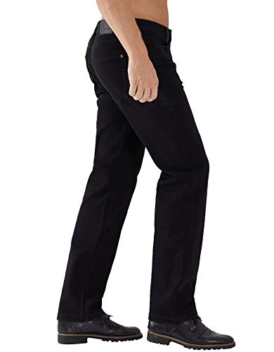 ZLZ Regular Fit Denim Jeans for Men, Mens 5-Pockets Classic Straight Leg Jean Pants Black