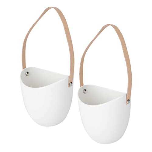 FUNOMOCYA 2 Piezas Macetas Colgantes de Blanca para Plantas de Interior de Maceteros Colgantes Creativos y Prácticos para Decoración de y Oficina