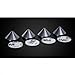 PrecisionGeek Speaker Spikes – 20mm Cone Aluminium Anodised Grey with Self-Adhesive Pads – Isolation Feet for HiFi Speakers, Stands, Soundbars – Set of 4