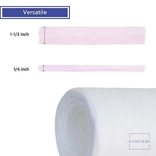 Raffia Twine for Gift Wrapping & Packing, Craft Ribbon - 1/4'' Wide, 109 Yards, White