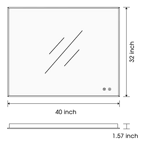 Iowvoe 40 X 32 Inch Led Bathroom Mirror Backlit, Anti-Fog, Dimmable, Wall Mounted Vanity Makeup Mirror, Memory, With Light Touch Button, Adjustable Brightness, Cri90+, Vertical & Horizontal #TOP6