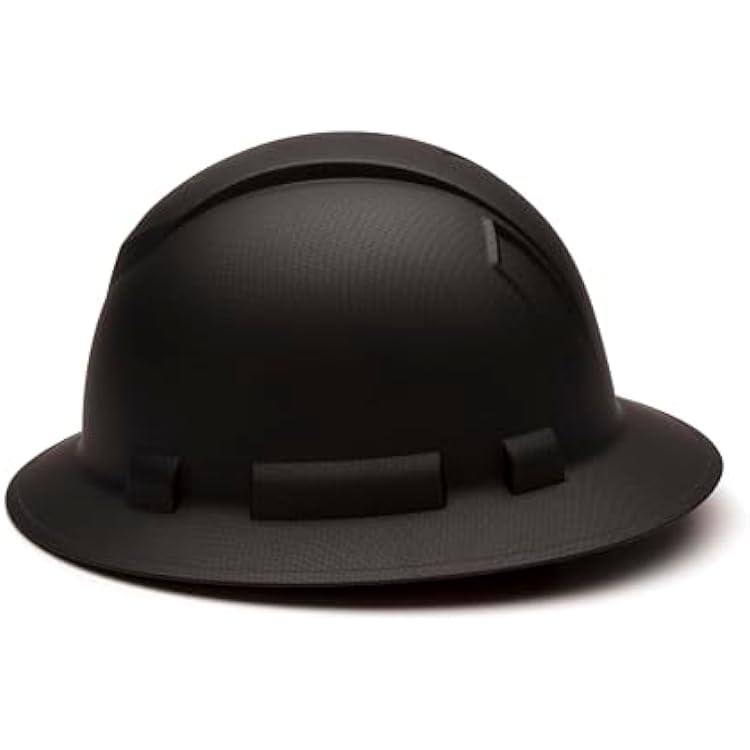 Pyramex Ridgeline Full Brim Hard Hat 4 Point Ratchet Matte Black Graphite Pattern