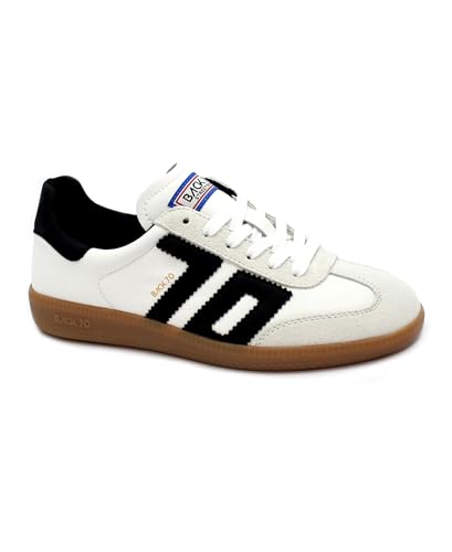 Back 70 108002 Boston White Black Scarpe Donna Sneakers Lacci Suede 41