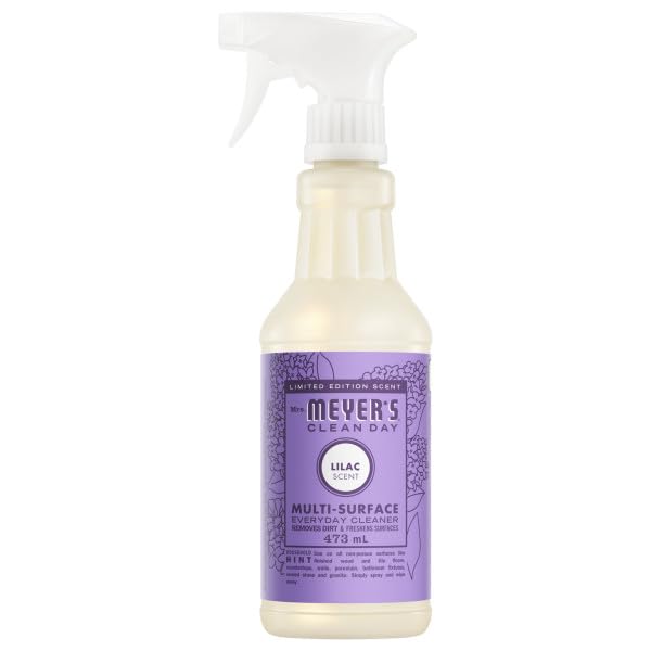 Image of MRS. MEYER'S CLEAN DAY Multi-Surface Everyday Cleaner, Limited Edition Lilac Scent, Removes Dirt & Freshens Surfaces, 16 FL OZ Spray Bottle (Pack of 6)
