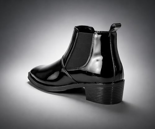 Image of Kraasa Men's Height Increasing Chelsea Boots | PU Leather Slip-On Ankle Boots | Comfortable Formal & Smart Casual Footwear