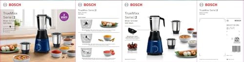 Bosch MG2213C3BI TrueMixx Serie|2-500W Powerful Mixer Grinder 3 Jar Black and Blue