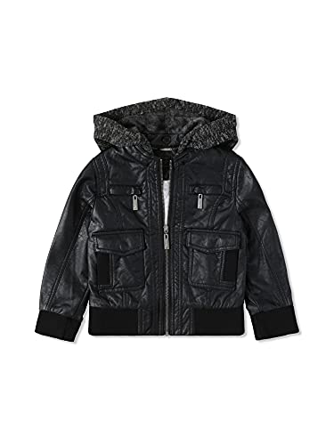 Kids Synthetic Leather Sherpa Fur Lined Motorcycle Jacket