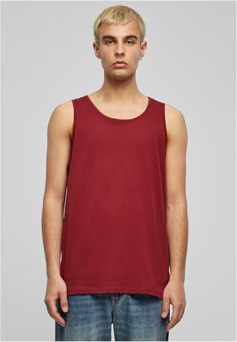 Build Your Brand Camisetas sin Mangas Hombres, Adulto, Rojo, XL