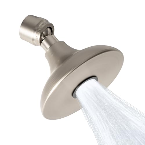 High Sierra Showerheads® - HALF DOME® Solid Metal 1.8 GPM Rain Shower, Low Flow Shower Head, Patented Nozzle Never Clogs - Brushed Nickel Finish