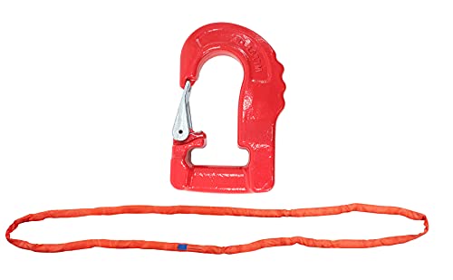 Mytee Products Endless Round Sling 16' Red w/Hook Combo, 13,200 lbs WLL Crane Rigging Hoist Wrecker Recovery Towing