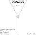 FAONDU Silver Y-Shaped Necklace for Women, 14k Silver, 16.5 inches, Star CZ Stones, Modern Space Theme, Women's Fashion Jewelry