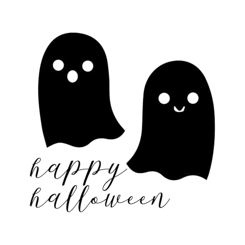 Vinilo decorativo Halloween dos fantasmas con texto