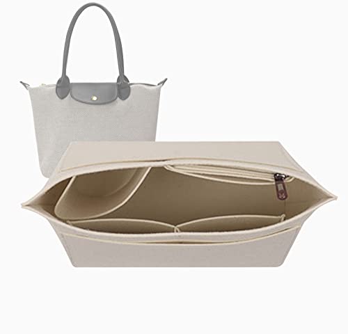 Lckaey tote insert organizer bags for longchamp bag women le pliage tote organizer 1028beige-L