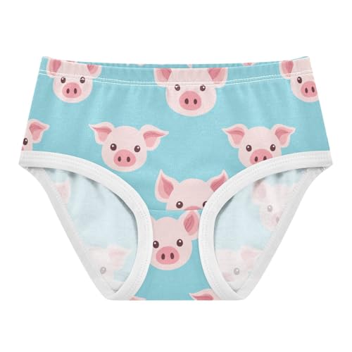 Wusikd Pink Pig Heads Girls' Underwear Cotton Blue Girls Briefs Soft Toddler Underwear 2T