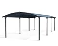 Palram - Canopia Arcadia 12 x 28 x 6.5 Carport, Heavy Duty Metal Car Port, Weather-Protected Aluminum Frame, Polycarbonate RV & Car Storage, UV Protected, DIY Truck Garage Kit, 10-Year Warranty, Gray