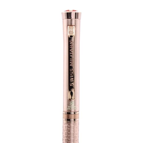 Image of SWISS MILITARY INNOVA Smooth Writing Metal Body Ball Pen with 0.7mm NSTC Blue Poly Jotter Refill, 2000-2200m Writing Length, Best Gift Men & Women, Professional, Executive Office- Body Rose