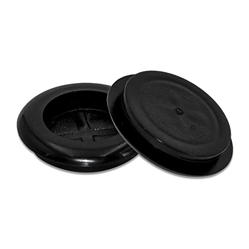 ケーブルグロメット、ブラック 25 mm 1インチ片側穴グロメット、20 mm 13/16インチ ID、合成ゴムグロメット ファイアウォール穴プラグ ワイヤー保護、丸型、4個パック(7/8" (22mm) Drill Hole)
