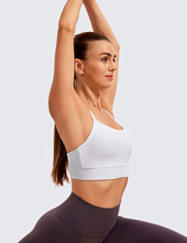 Image of CRZ YOGA Butterluxe Y Back U Neck Sports Bra | Light Support, Removable Pads, Yoga, Extremely Soft, Longline, for Women