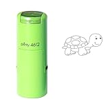 Selbstfärbender Gummistempel Schildkröte – niedliches Schildkröten-Design für Lehrer, Kinder, Scrapbooking, Basteln, Belohnungen im Klassenzimmer, nachfüllbar, vorgefärbt, für Papier und Karten