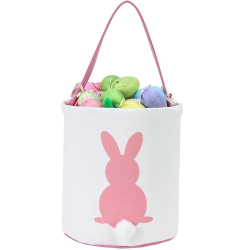 Sac en forme de lapin de Pâques rose pour la chasse aux œufs des enfants