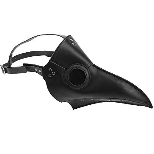 Plague Doctor Mask Bird Costume- Steampunk Midievel Black Faux Leather Death Doctors Mask Costume Accessory