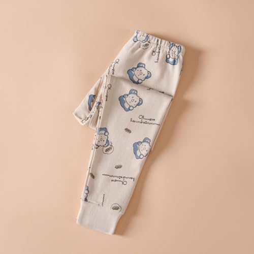 Kids Cute Print Cotton Long Pants Elastic Waist Soft Stretchy Straight Wide Leg Sweatpants Wool Thick Fall Warm Trousers2