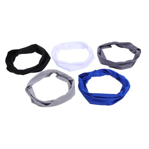 TOYANDONA 5pcs Breathable Elastic Athletic Sweatbands for Boys Wicking Hairbands for Football Basketball Running Outdoor Activities