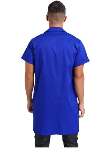 Image of TiaoBug Men's Unisex Wear Resistant Dustproof Work Coat Overall Short Sleeve Jacket Lab Coat